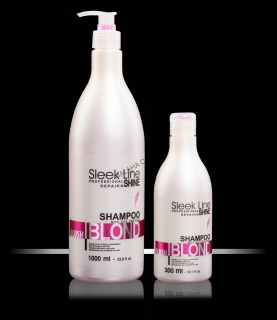 Silk shampoo "SLEEK LINE" BLUSH BLOND